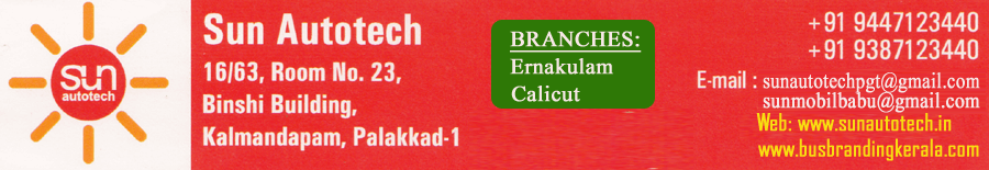 Sun Autotech Bus branding Kerala